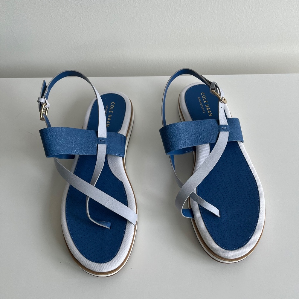 COLE HAAN Mandy Womens Leather Colorblock Thong Sandals NWOT . - Picture 3 of 7